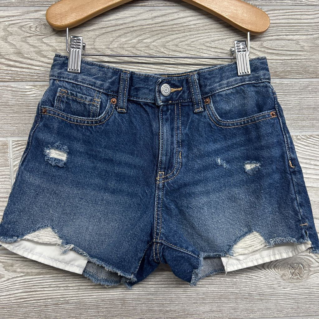 High Rise Denim Shorts Frayed 8