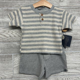 NEW Waffle Knit Shirt Stripes & Shorts 18M