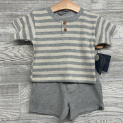NEW Waffle Knit Shirt Stripes & Shorts 18M