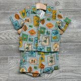 Muslin Button Up Shirt & Shorts Vacation Summer Fruits 6M