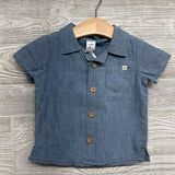 Chambray Button Up Shirt Chest Pocket Anchor & Pull On Shorts 6M