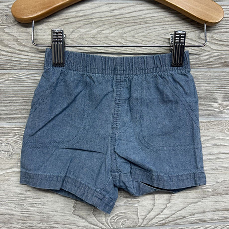 Chambray Button Up Shirt Chest Pocket Anchor & Pull On Shorts 6M