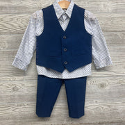 LS Button Up Dress Shirt Dots & Dress Pants 18M