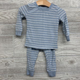 2 Pc LS Bamboo PJs Stripes 12M