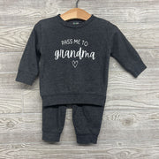 LS Shirt Pass Me To Grandma & Harem Joggers 6-12M
