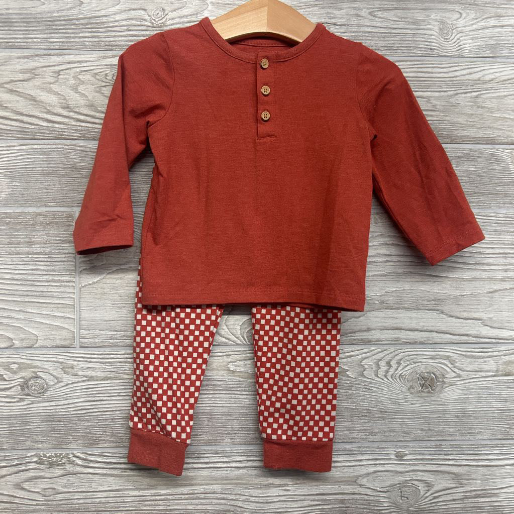 LS Henley Shirt, Shirt Let's Go & Joggers Checker 12M