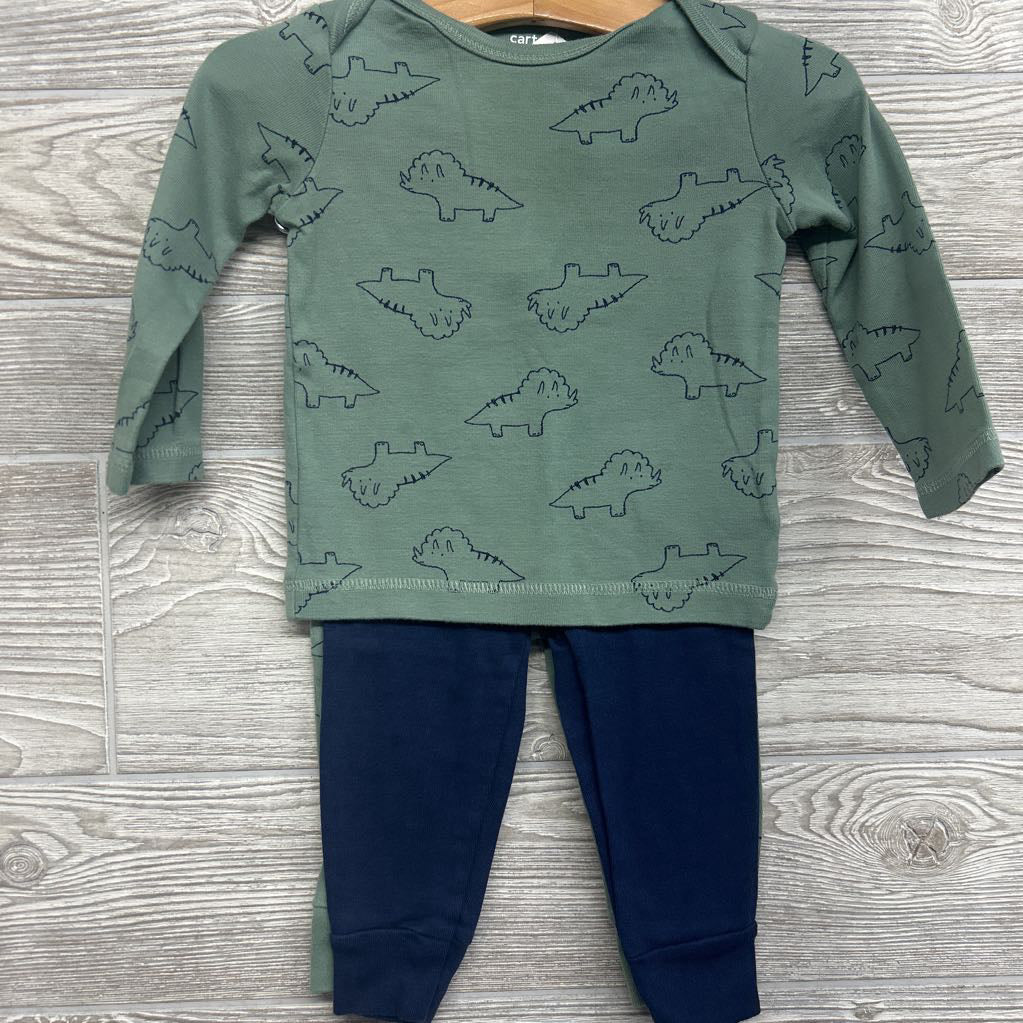 LS Bodysuit Dinosaurs & 2 Pk Pants Dinosaurs/Dino Butt 12M