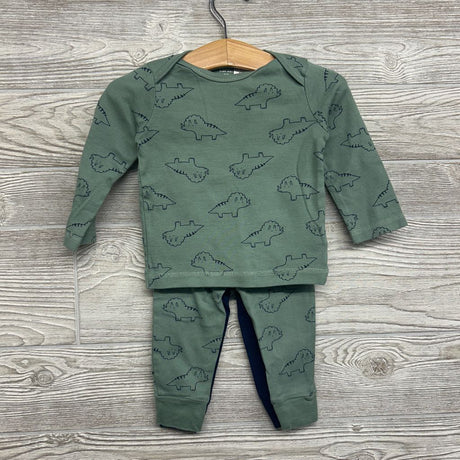 LS Bodysuit Dinosaurs & 2 Pk Pants Dinosaurs/Dino Butt 12M