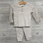 LS Henley Shirt & Pants Stripes 12M