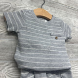 Waffle Knit Shirt & Cargo Joggers Stripes 9M