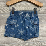 Chambray Button Up Shirt & Shorts Palm Trees Lizards 12M