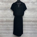 NEW V Neck Ribbed Shirt & Skirt Set Large