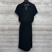 NEW V Neck Ribbed Shirt & Skirt Set Large