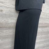 NEW V Neck Ribbed Shirt & Skirt Set Large