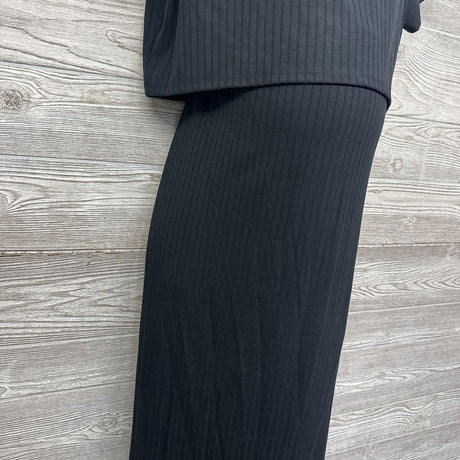 NEW V Neck Ribbed Shirt & Skirt Set Large