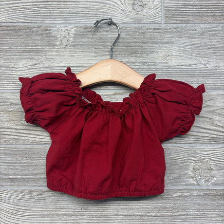 Off Shoulder Shirt & Paperbag Shorts W/ Belt Flowers 9-12M