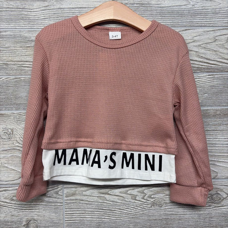 NEW LS Waffle Knit Shirt Mama's Mini & Pants Side Stripe 3-4T