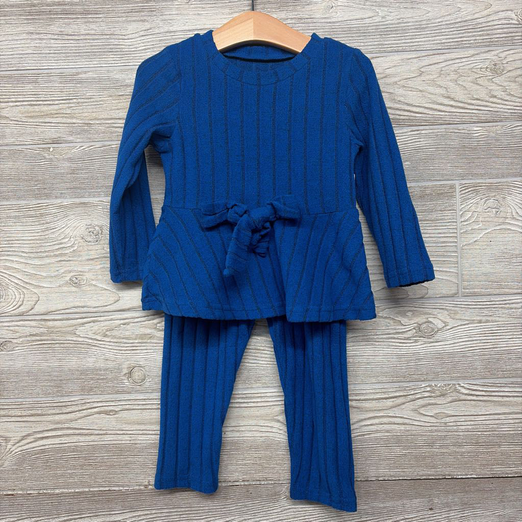 NEW LS Hacci Ribbed Peplum Shirt & Leggings 18-24M
