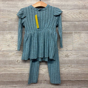 NEW LS Hacci Ribbed Peplum Shirt & Leggings 18-24M