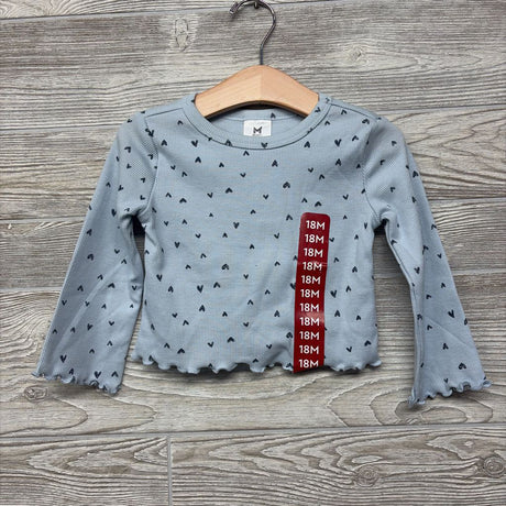 NEW LS Ribbed Shirt & Flare Pants Hearts 18M