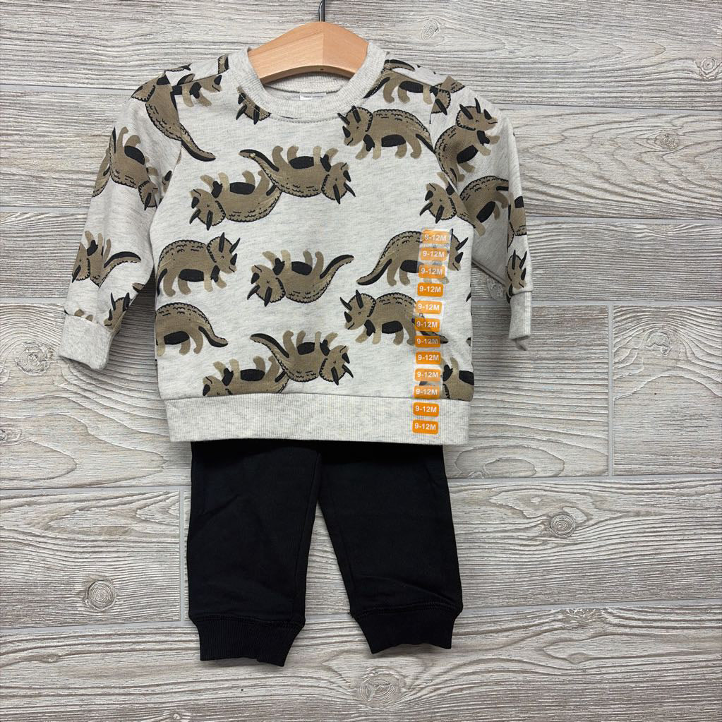 NEW Crewneck Dinosaurs & French Terry Joggers 12M