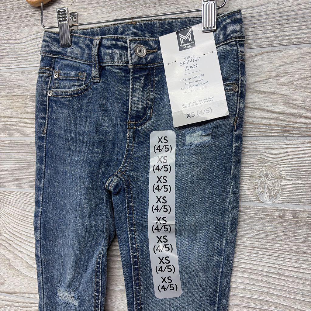 NEW Skinny Jeans Frayed 4-5