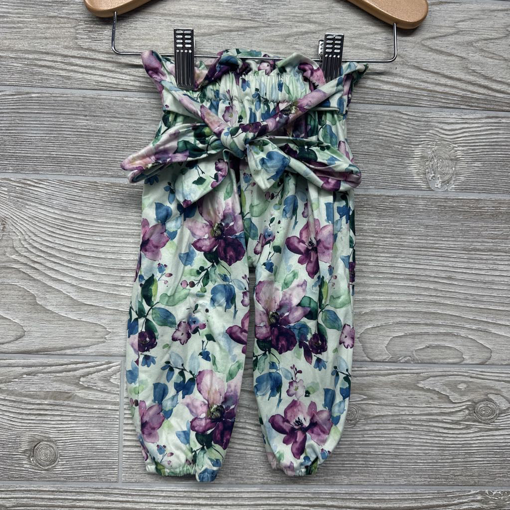 LS Bodysuit Ruffles & Pants Flowers 0-3M