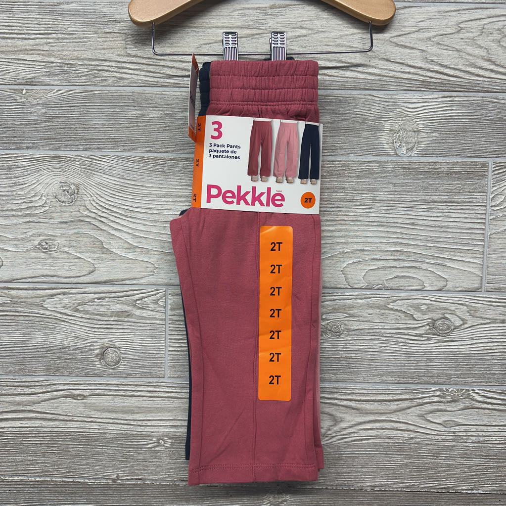 NEW 3 Pk Wide Leg Pants 2T