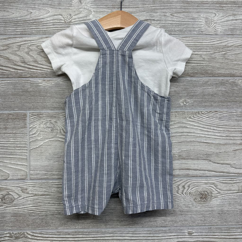 Shortalls Stripes Going Places & Shirt 9M