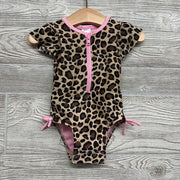Flutter Sleeve Swimsuit Animal Print 12M