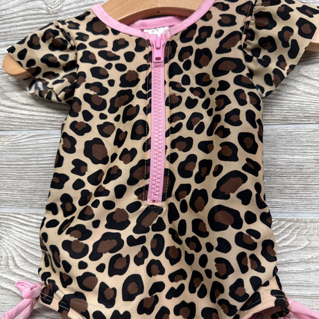Flutter Sleeve Swimsuit Animal Print 12M