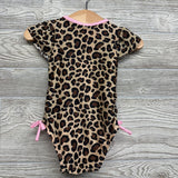 Flutter Sleeve Swimsuit Animal Print 12M