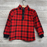 LS Fleece Henley Shirt Plaid 3T