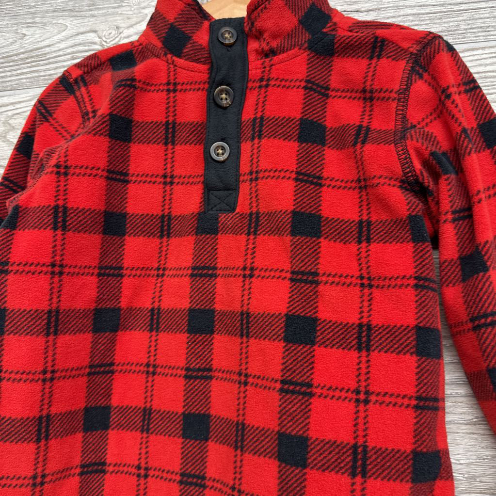 LS Fleece Henley Shirt Plaid 3T