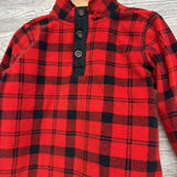 LS Fleece Henley Shirt Plaid 3T