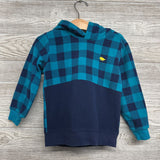 Fleece Pullover W/ Hood Buffalo Plaid Dinosaur 3T