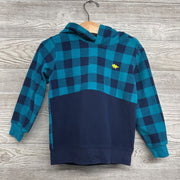 Fleece Pullover W/ Hood Buffalo Plaid Dinosaur 3T