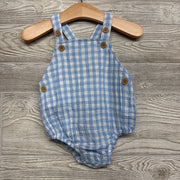 Gauze Bib Romper Gingham 6M