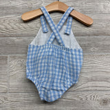 Gauze Bib Romper Gingham 6M