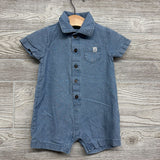 Chambray Shorty Romper Chest Pocket 12M