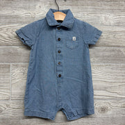Chambray Shorty Romper Chest Pocket 12M