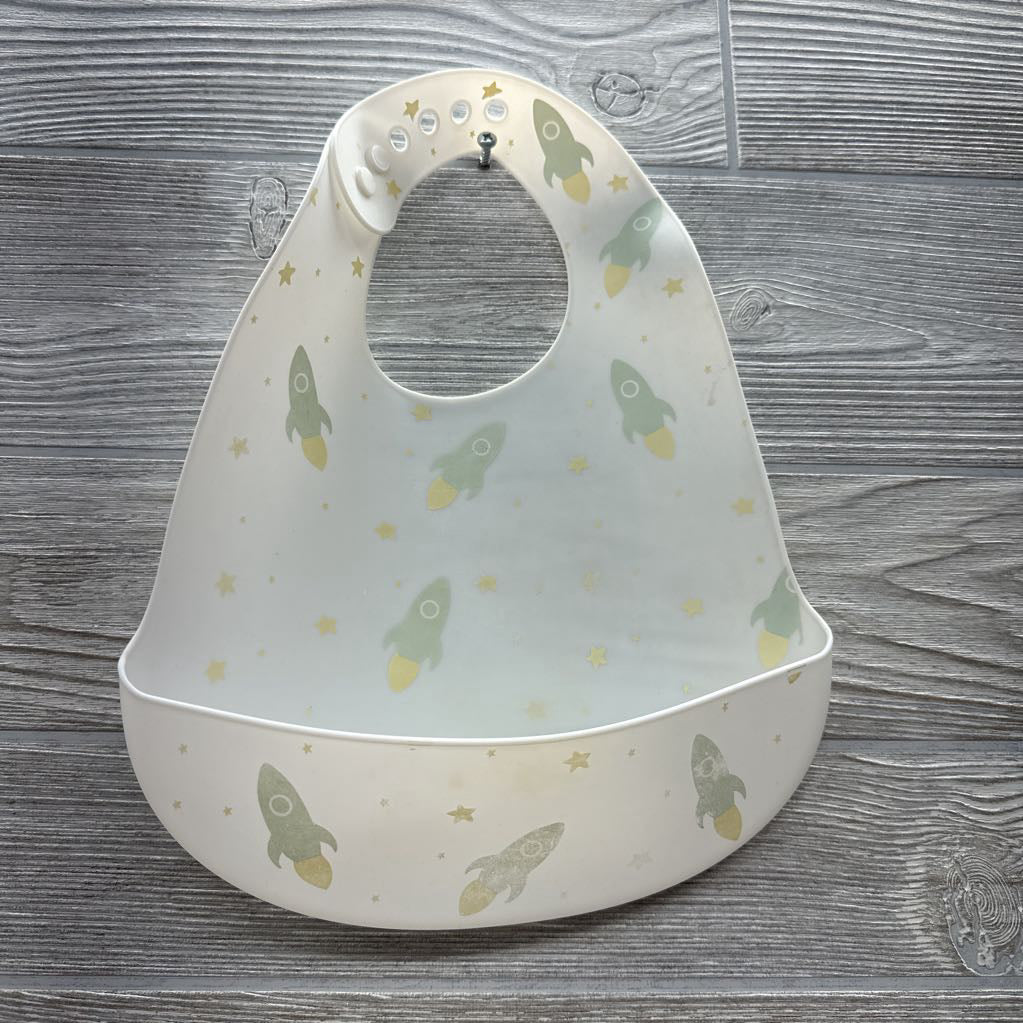 Silicone Pocket Bib Rockets & Stars