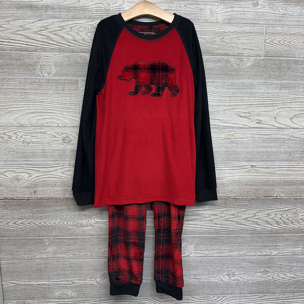 2 Pc LS Cozy Pjs Bear Plaid 10-12