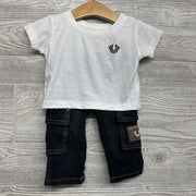 Cropped Shirt Logo & Jeans 12M