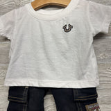 Cropped Shirt Logo & Jeans 12M