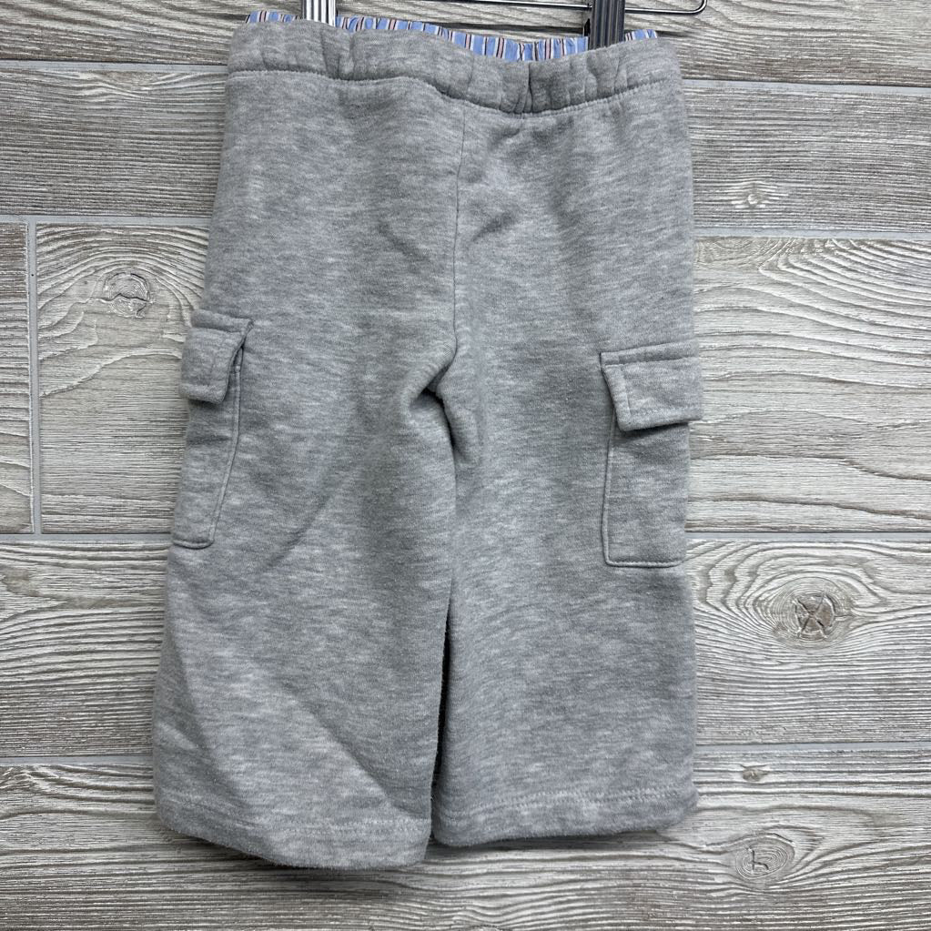 Crewneck Ruffle & Cargo Sweatpants Stripe Logo 12M
