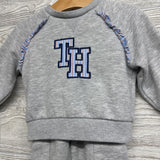 Crewneck Ruffle & Cargo Sweatpants Stripe Logo 12M