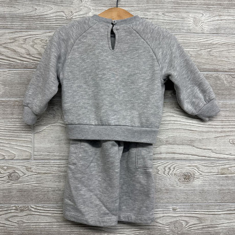 Crewneck Ruffle & Cargo Sweatpants Stripe Logo 12M