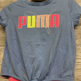Front Knot Shirt Glitter Logo & Active Leggings 2T