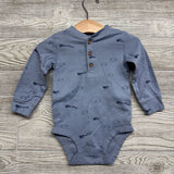 3 Pk LS Bodysuits Airplanes Explore Stripes 12M